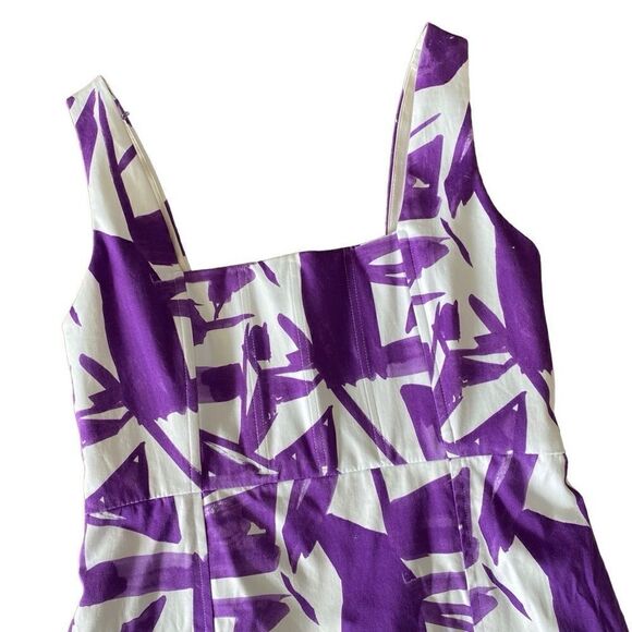 Alice+Olivia Abstract Cocktail Watercolour Purple Dress 6 - Picture 5 of 7